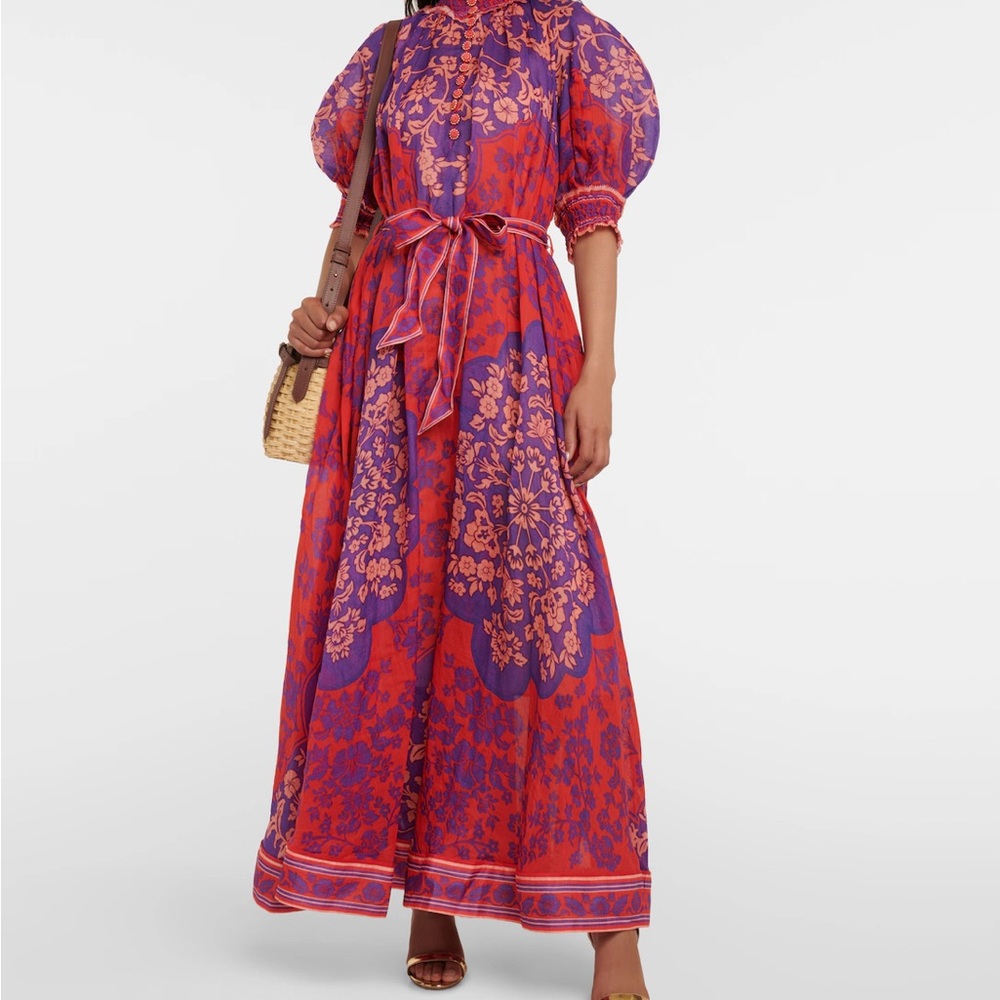 Floral Red and Purple Maxi Dress